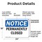 Signmission Permanently Closed, 24 in W x Rectangle, Plastic OS-2PACK-NS-P-1824-L-17177 - alternate 2